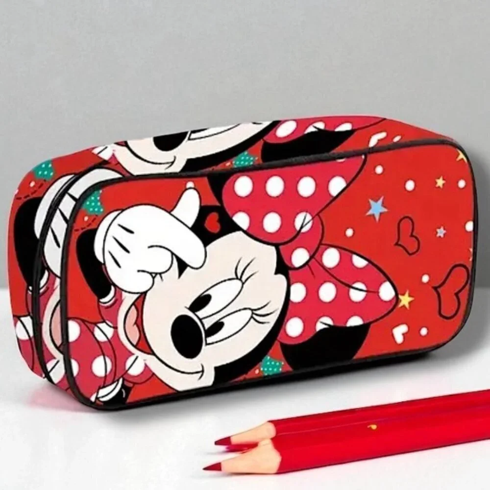 Disney Minnie Mouse Red White Pen Pencil Case Multipurpose Storage Case NEW